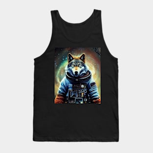 Cute Wolf In Spacesuit Tank Top